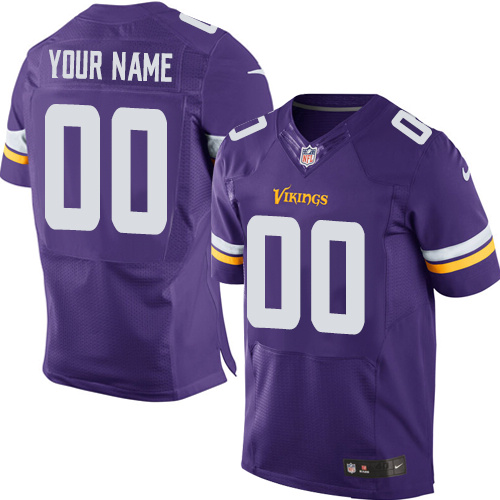 Men's Elite Nike Jersey Purple Home - Customized NFL Minnesota Vikings